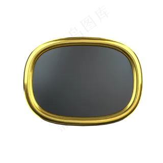 C4D黑金立体圆角长方形标题框,免抠元素