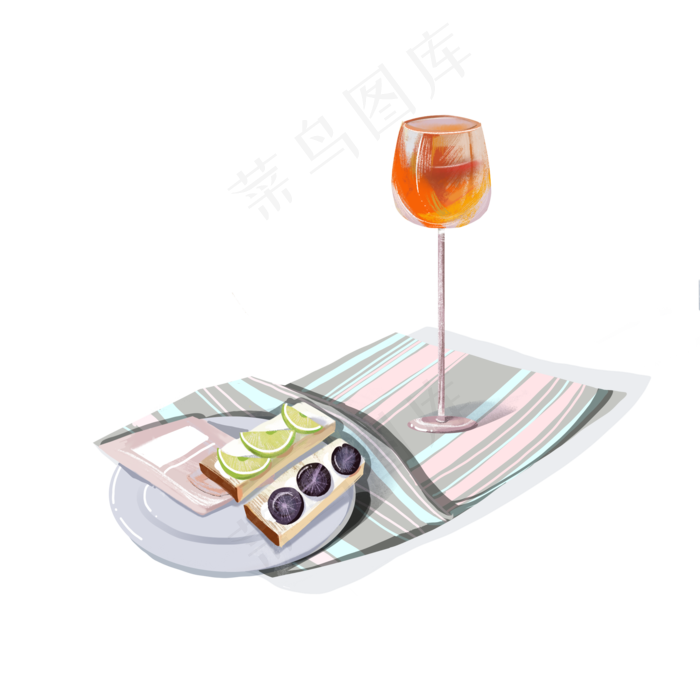 餐桌美食水果蛋糕餐酒,免抠元素