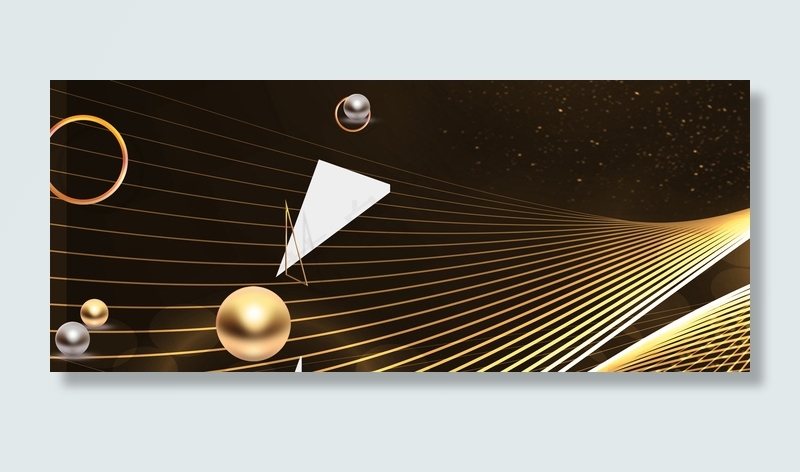 简约抽象黑金色几何背景