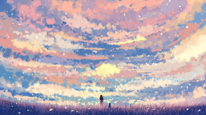 唯美治愈系天空抬头仰望(2880*1620px 300 dpi )