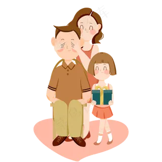 母女给爸爸送礼物