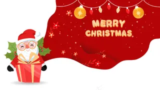圣诞节圣诞老人送礼物庆祝扁平手机页面配图