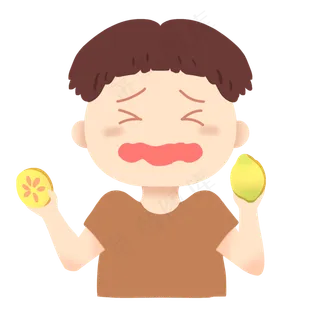 夏季吃柠檬男孩