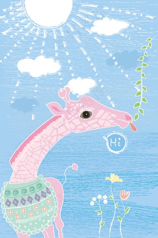 可爱的卡通长颈鹿