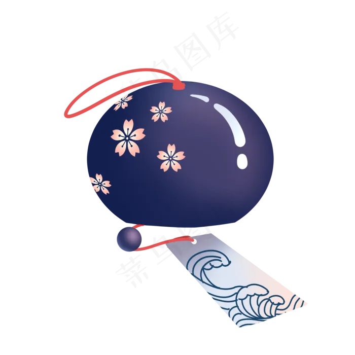 日式樱花彩釉风铃(2000X2000(DPI:300))psd模版下载