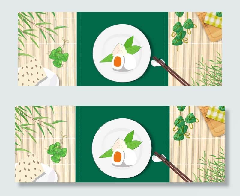 端午节美食促销小清新电商banner(1920*700px 	       )psd模版下载