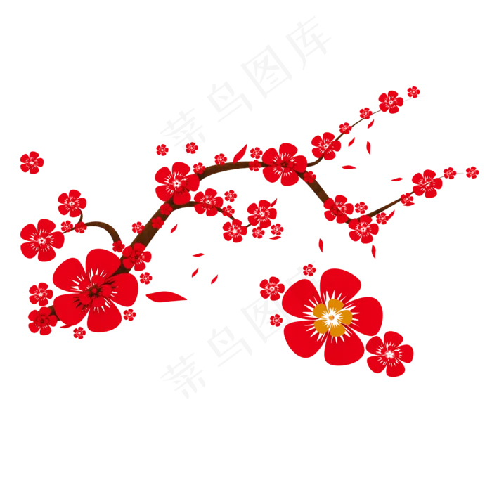 红色剪纸花朵,免抠元素(2500X2500(DPI:300))psd模版下载