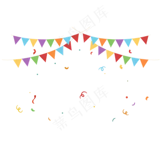 卡通矢量节日小彩旗元素,免抠元素