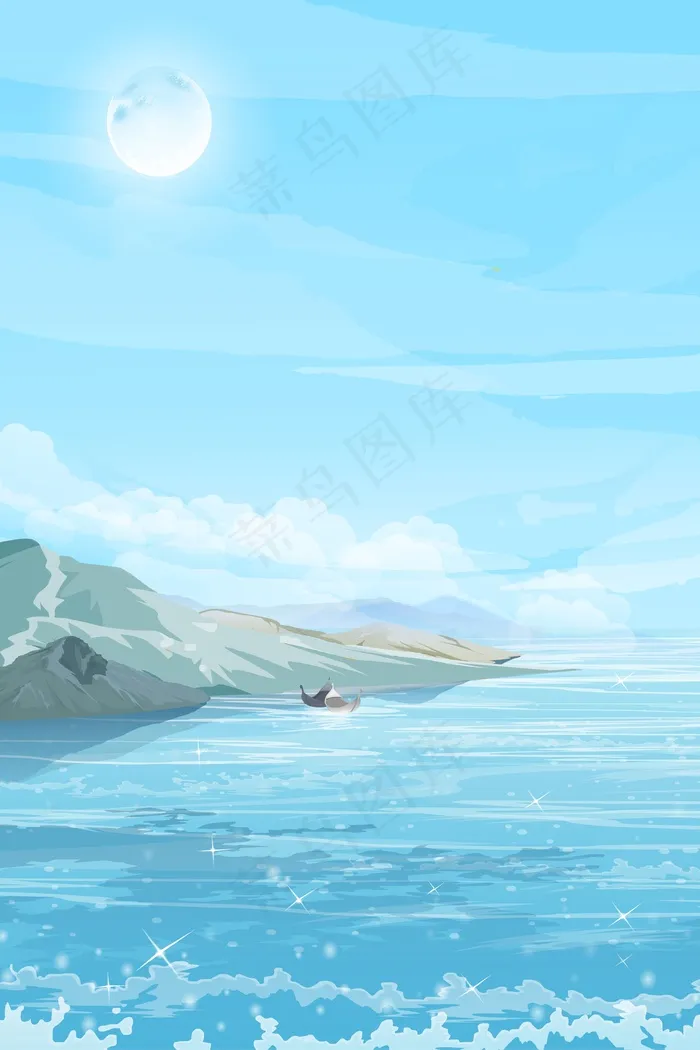 夏天在水边凉风习习(3545*5315px 300 dpi )ai矢量模版下载