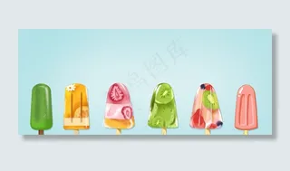 降暑水果冰棍清凉饮料