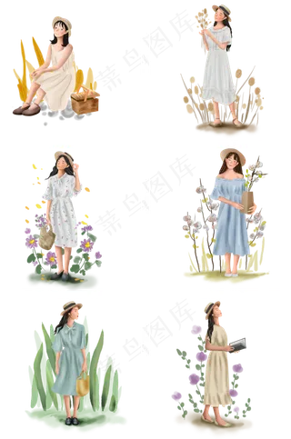 立秋秋天野外秋游的女孩