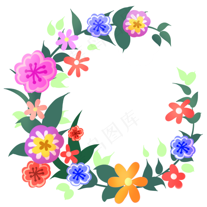 五颜六色花朵的花藤