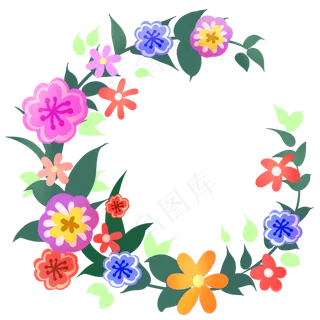 五颜六色花朵的花藤