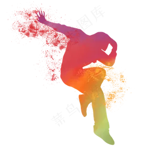 水彩渐变街舞舞者