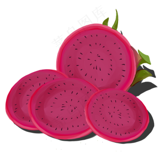 切开的红心火龙果