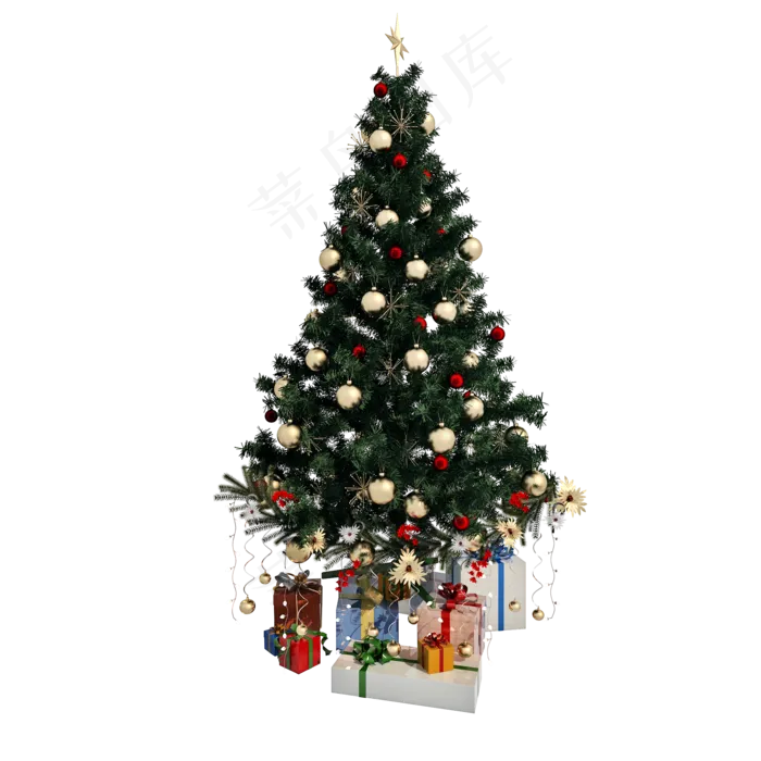 仿真圣诞装饰树png图,免抠元素(2000X2000(DPI:300))psd模版下载