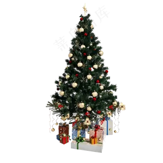 仿真圣诞装饰树png图,免抠元素