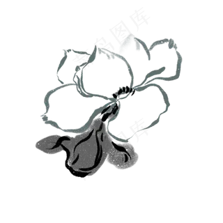水墨写意花鸟绘画,免抠元素