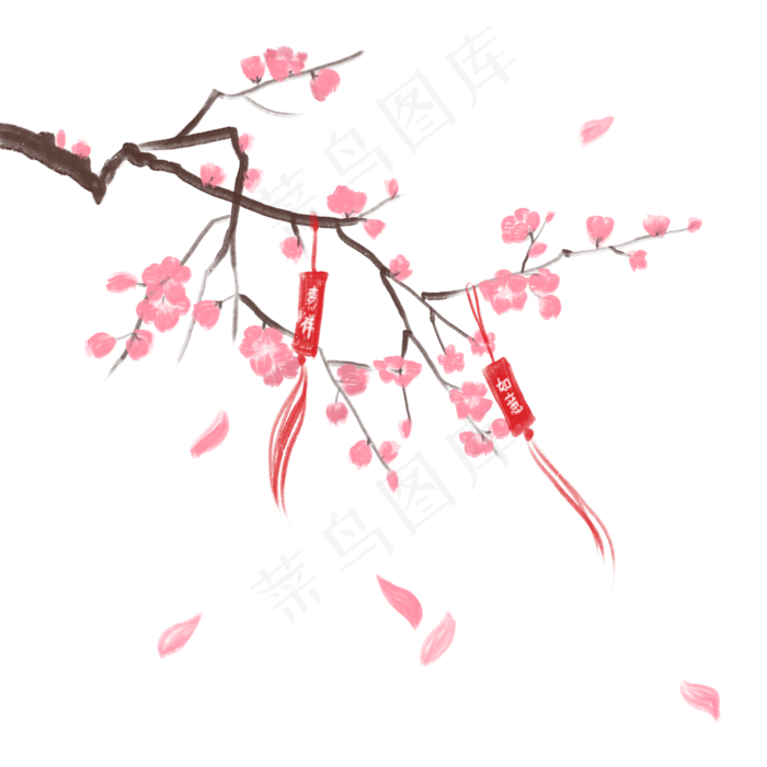 古风梅花枝头(2000X2000(DPI:300))psd模版下载