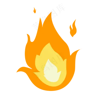 卡通黄色火焰正在燃烧的火焰,免抠元素