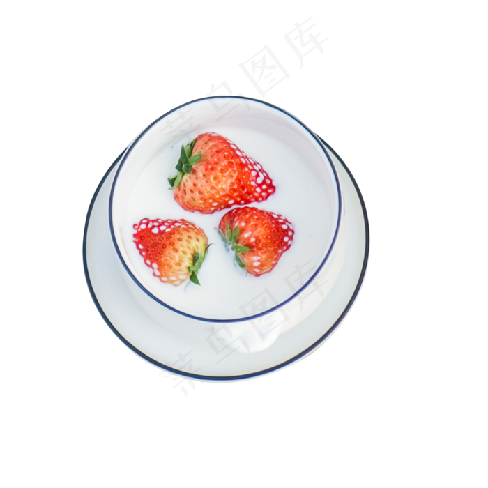 白色圆弧草莓食物元素(2000X2000(DPI:300))psd模版下载