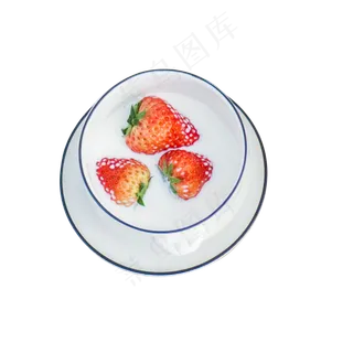 白色圆弧草莓食物元素
