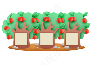 卡通树优惠券边框