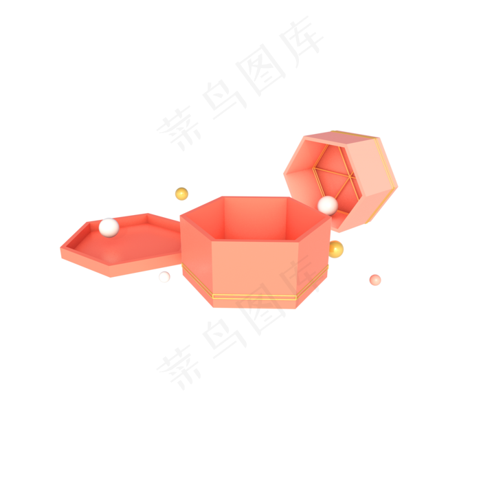 母亲节C4D立体几何3D礼盒装饰