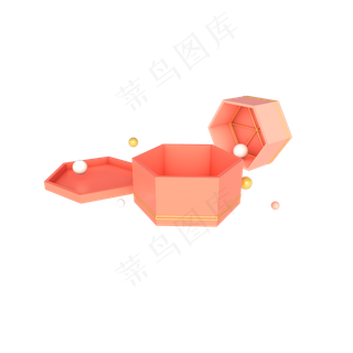 母亲节C4D立体几何3D礼盒装饰