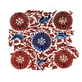 中式青花瓷团花精致,免抠元素 中式青花瓷团花精致,免抠元素