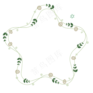 矢量卡通星星叶子边框