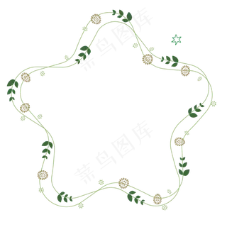 矢量卡通星星叶子边框