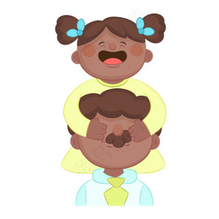 蒙眼游戏的父女矢量素材