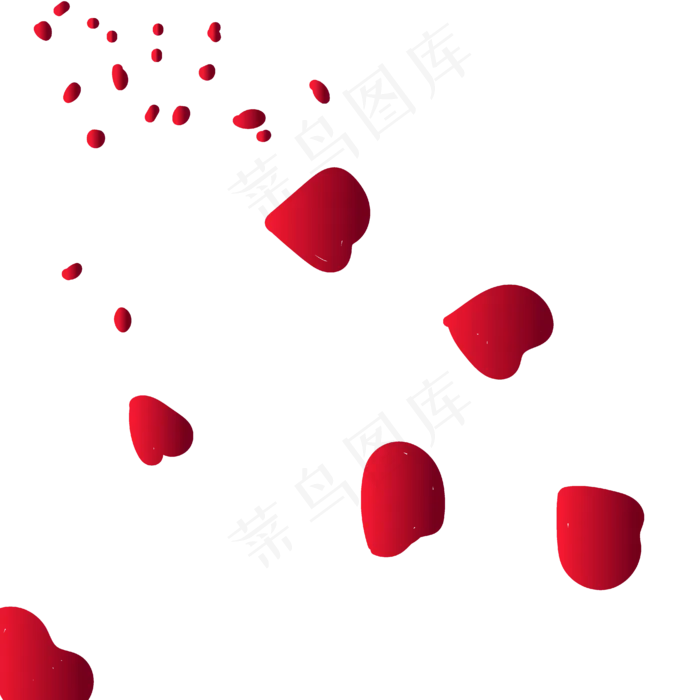 红色的玫瑰花花瓣飘落天空(4172*4172px 300 dpi )ai矢量模版下载