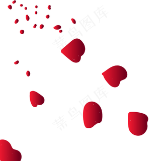 红色的玫瑰花花瓣飘落天空