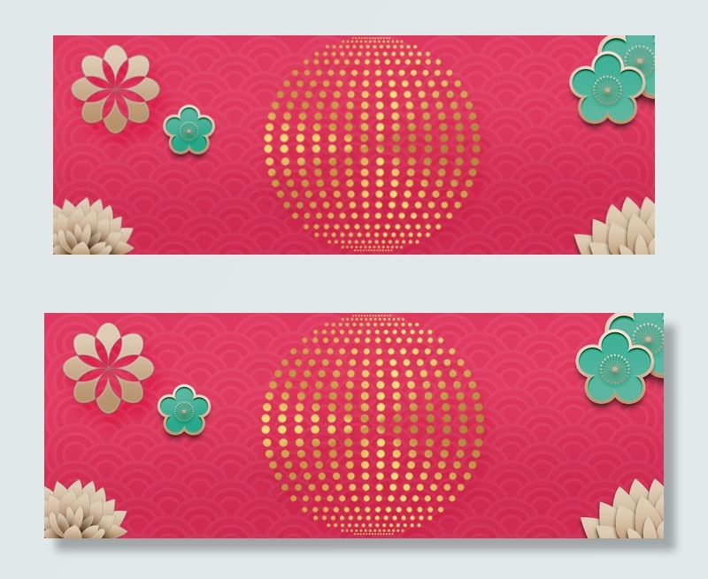 中国风花朵简约质感海报