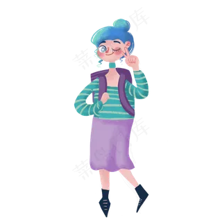 夏季儿童节可爱卡通手绘女孩