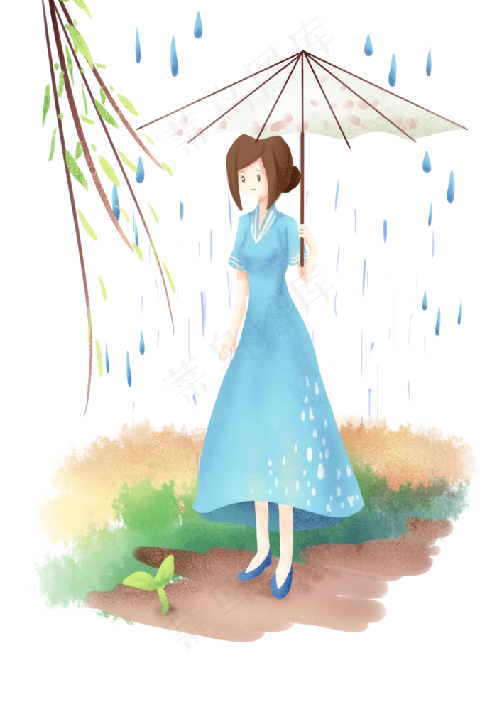 谷雨节气油伞(2150X3035(DPI:299))psd模版下载