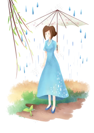 谷雨节气油伞