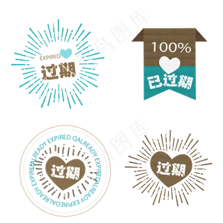 矢量过期印章标签图标