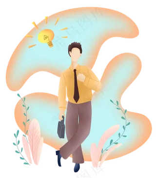 扁平噪点商务男领带,免抠元素