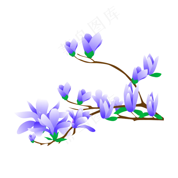 矢量免扣卡通玉兰花,免抠元素(916X832(DPI:72))ai矢量模版下载