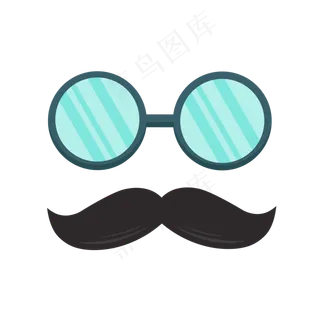 胡子眼镜父亲节元素