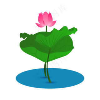 矢量卡通粉色莲花