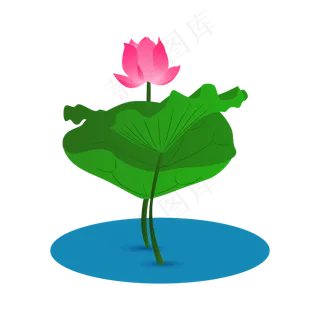 矢量卡通粉色莲花