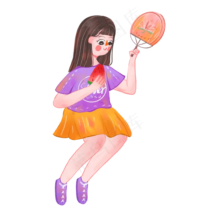 夏季女孩(2000X2000(DPI:300))psd模版下载