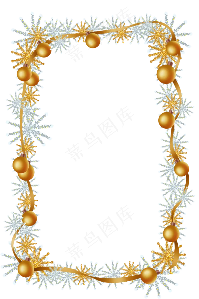 圣诞节金银色边框,免抠元素(3543X5315(DPI:299))psd模版下载