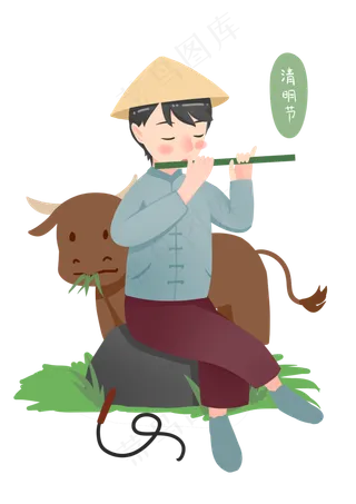 清明放牛牧童