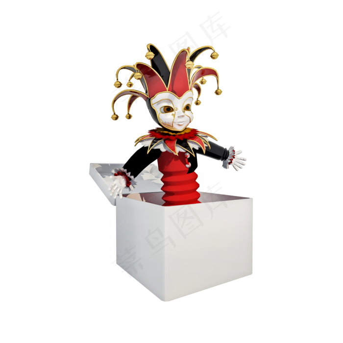 立体小丑弹出玩具(2000X2000(DPI:300))psd模版下载