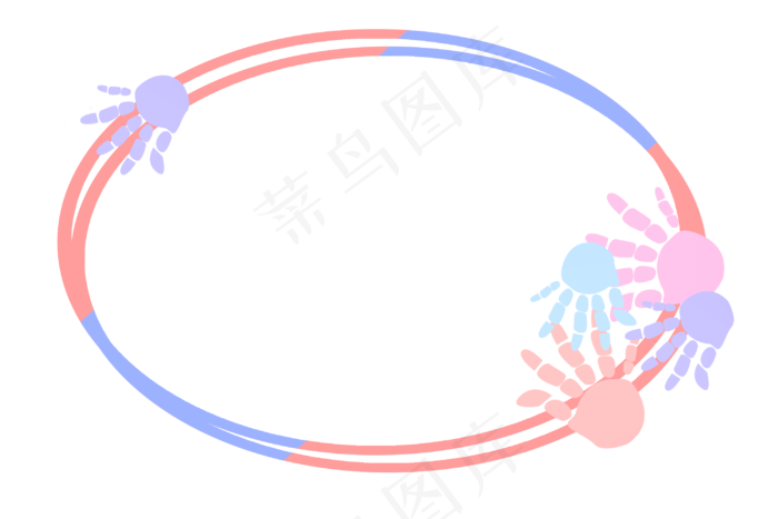 手印印记边框(3000X2000(DPI:300))psd模版下载
